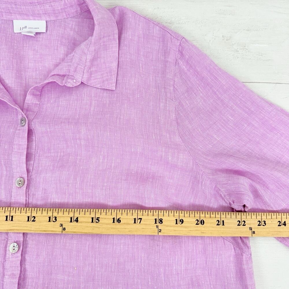 J.Jill Love Linen Relaxed Tunic Top Size L Petunia Pink Lagenlook Coastal Beach - Picture 13 of 16